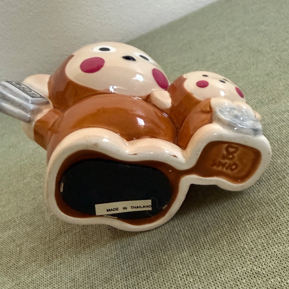 Vintage 1990s Sanrio Monkichi and Baby Ceramic Piggy Bank - Picture 4 of 8